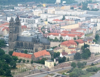 Magdeburger Domansicht aus der Luft