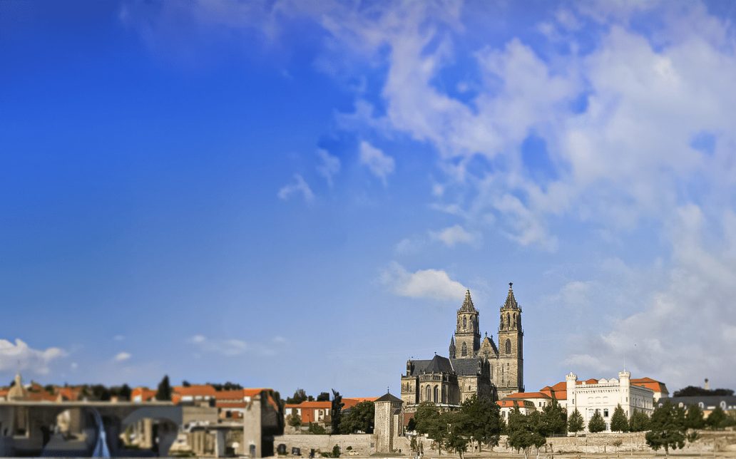 Stadtbild des historischen Magdeburgs in der Nähe des Elbrivera Hotel Magdeburg