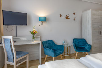 Launchbereich im Doppelzimmer im ElbRivera Hotel Magdeburg